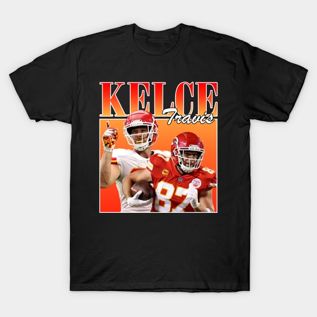 Travis Kelce Vintage T-Shirt by bmbg trian